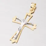 Přívěsek zlato mix 585 kříž 212-0026