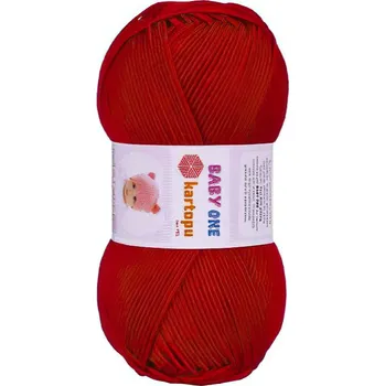 Příze Pletací / háčkovací příze Kartopu BABY ONE K125 červená, jednobarevná, antipillingová, 100g/250m