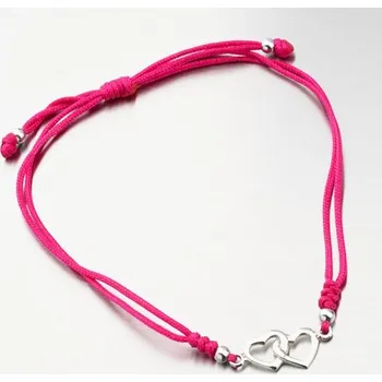 Náramek Dámský náramek stříbro 925 provázkový srdce BST-14571-MG délka 17 cm