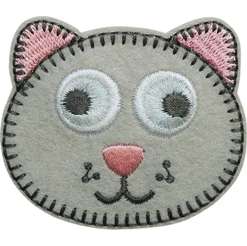 Nášivka PRYM Nášivka kočka, samolepicí/nažehlovací, šedá