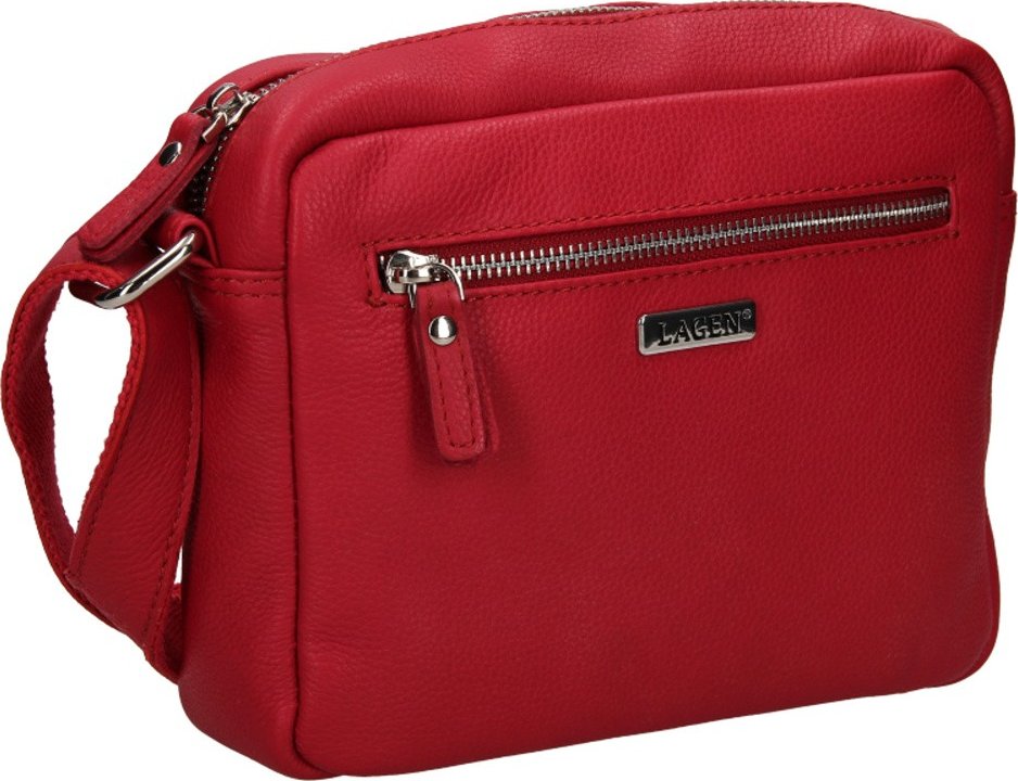 LAGEN | Dámská kožená kabelka LAGEN 1525 červená | allBAGS.cz