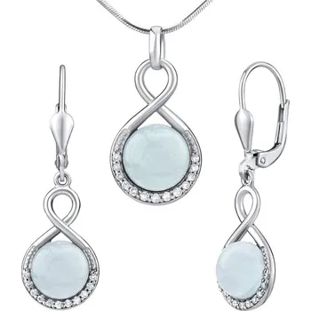 Souprava šperků Silvego Stříbrná souprava s pravým přírodním Akvamarínem