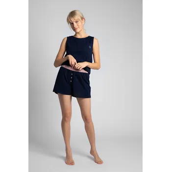 Dámská móda Dámské šortky na spaní LA017 námoř. modř - LaLupa XXL
