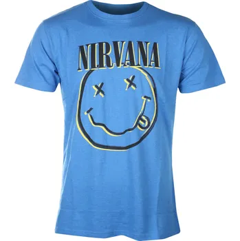 Pánské oblečení Tričko metal pánské Nirvana - Inverse Happy Face - ROCK OFF - NIRVTS13MBL - S