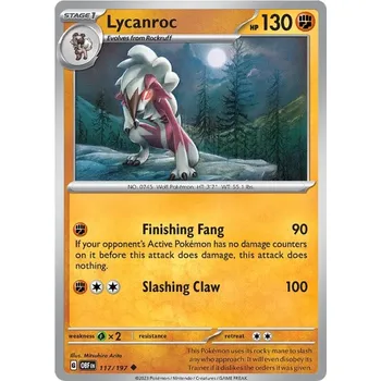 Sběratelská karetní hra Lycanroc 117/197 - Obsidian Flames Typ karty: Non-Holo