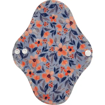Menstruační vložka Breberky Slipová vložka (Bavlněné froté s PUL) - Oranžová kvítka (bavlněný úplet)