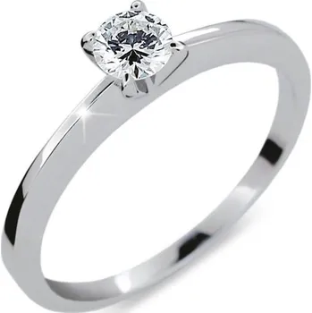 Prsten Zásnubní prsten bílé zlato 585/1000 zirkon ZP1232 velikost 64