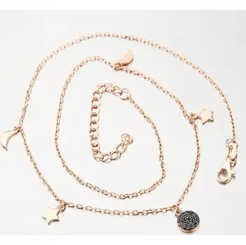 Náhrdelník Dámský náhrdelník stříbro 925 zirkon černé kameny N1704177-1905-SLX délka 45 cm