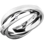 Dámský prsten přírodní diamant 0.120 ct G/SI - tři kroužky 61075-DIA velikost 53