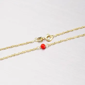 Řetízek Dámský řetízek žluté zlato 585 červené korály 45-1141 délka 40 cm