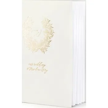 Svatební dekorace Světle šedá kniha - zlatý věnec