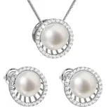 Perlová souprava z říčních perel bílá 29034.1