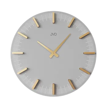 Hodiny JVD Designové minimalistické nástěnné šedé hodiny JVD HC401.2 (hodiny o průměru 400mm)