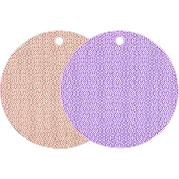 Podložka pod hrnec 2 ks kulatých protiskluzových silikonových podložek, tepelně odolné