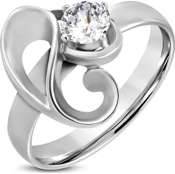 Prsten Dámský prsten ocel zirkon GRCZ177 velikost 48