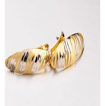 Náušnice Dámské náušnice zlato mix 585 s matným povrchem 123-1101