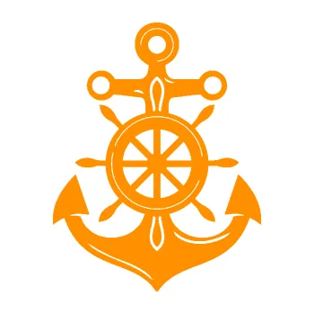 Samolepící dekorace Kotva 005 pravá s kormidlem (06 - oranžová) SAMOLEPKA NA AUTO, NÁLEPKA, FÓLIE, POLEP, TUNING, VLASTNÍ TEXT, TISK, AUTOSAMOLEPKY.cz, POLEPY, OBRÁZEK, LOGO, 3D STICKERS