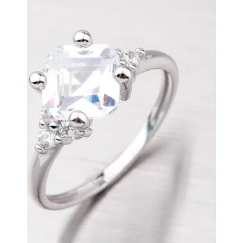 Šperk Dámský prsten bílé zlato 585 zirkon GZ2308B velikost 58