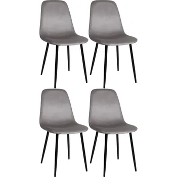 Jídelní židle Jídelní židle Napier - 4 kusy - samet | šedá