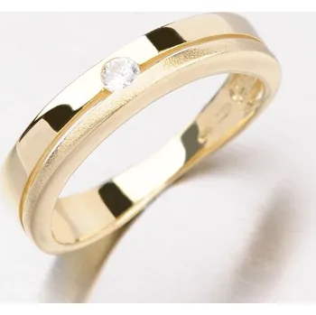 Prsten Dámský prsten žluté zlato 585/1000 zirkon DZ1710ZL velikost 50