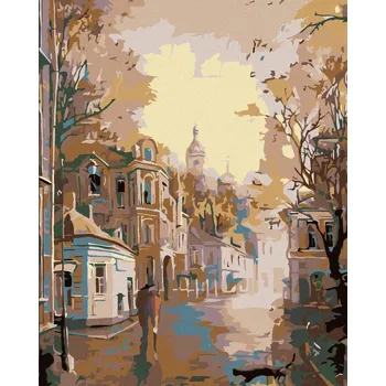 Diamondi Diamantové malování - RANNÍ KLIDNÉ MĚSTEČKO Rozměr: 40x50 cm, Rámování: bez rámu a bez vypnutí plátna