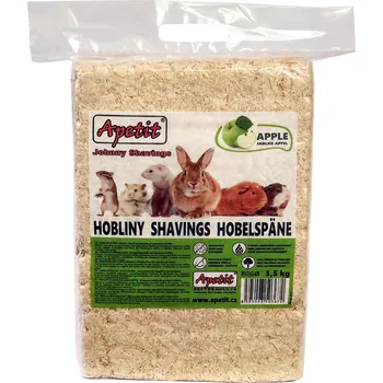 Podestýlka pro hlodavce Apetit - podestýlka hoblinová s vůní jablka Johnny Shavings Apple 3,5 kg