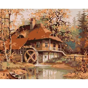 Diamondi Diamantové malování - STARÝ MLÝN Rozměr: 40x50 cm, Rámování: bez rámu a bez vypnutí plátna