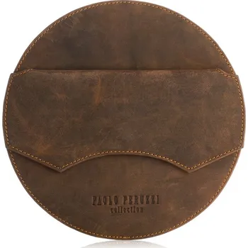 Kabelka Dámská kulatá taška na rameno PAOLO PERUZZI vintage; hnědá