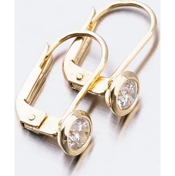 Náušnice Dámské náušnice žluté zlato 585 zirkon 52DZ-8003Z-KL-ZIR