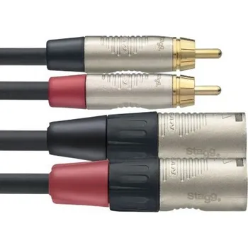 Počítač Stagg NTC3CMXMR, propojovací kabel 2x Cinch zástrčka - 2x XLR zástrčka