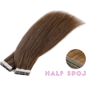 Příčesek Vlasové PU pásky HALF poloviční tape in na prodlužování vlasů 40cm 08 - světle hnědá
