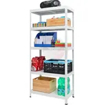 Kovový regál Drumy 800x1800x400 - 5 polic - ČERNÁ