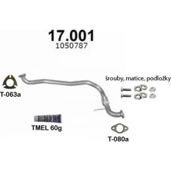 Přední díl výfuku Výfuk FORD TRANSIT / TOURNEO 2,5D, přední trubka s příslušenstvím IZAWIT 17001