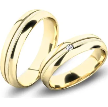 Prsten Snubní prsteny žluté zlato 585 zirkon 0.025 ct G/SI SP-61067Z