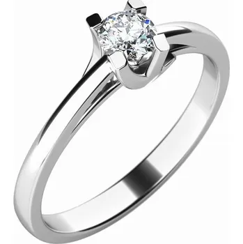 Prsten Dámský prsten bílé zlato 585/1000 přírodní diamant 0.130 ct G/SI 10764D velikost 54
