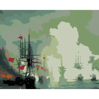 Dětské zboží Diamondi Diamantové malování - LODĚ V MLZE Rozměr: 40x50 cm, Rámování: vypnuté plátno na rám