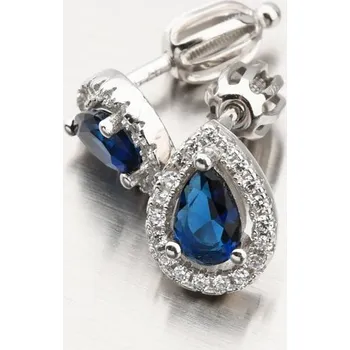 Náušnice Dámské náušnice stříbro 925 zirkon safír a se UPST-122020/S