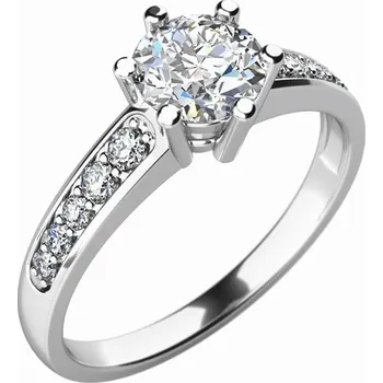 Šperk Zásnubní prsten bílé zlato 585/1000 přírodní diamant 0.142 ct G/SI ZP-10747D velikost 46