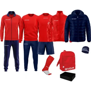 set sportovního oblečení givova Torino červená/tmavě modrá 1204 XS