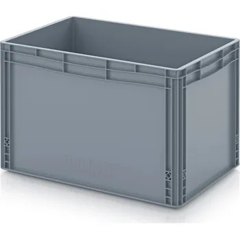 paleta Euro přepravky uzavřené 60 x 40 x 42 cm, držadla zavřená - Stříbrošedá - materiál: PP - EG 64/42 HG WB