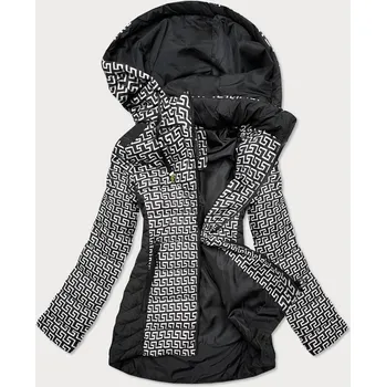 Dámská cargo bunda Černo-bílá vzorovaná bunda pro ženy s kapucí OHGE1V SPEED.A, odstíny bílé S (36) i392_18344-46