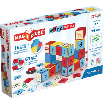 Stavebnice Geomag Geomag Magicube Word Building Recycled Clips 79 pc