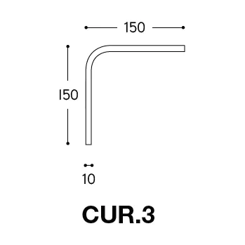 ALDO BERNARDI Kovová trubka pro kabely ohnutá Průměr: 10 mm, Provedení: Mosaz CUR.3.O