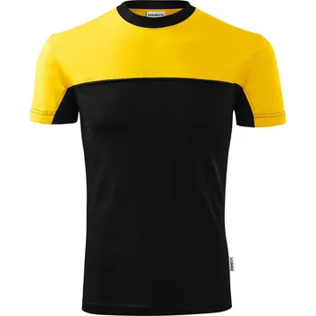 Pánská móda MALFINI Dvoubarevné bavlněné tričko se zpevňující páskou mez rameny Barva: černá - žlutá, Velikost: XL