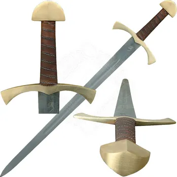 Replika zbraně Leier Jednoruční meč Sagot s mosaznou hlavicí a záštitou