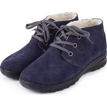 Dámská zimní obuv Vlnka Dámské kožené kotníkové boty s ovčí vlnou Berta modrá velikost obuv dospělí 37
