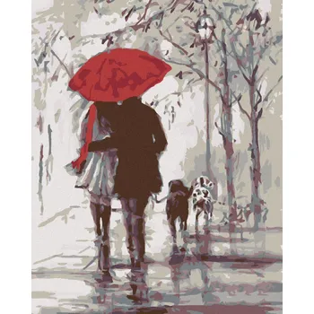 Diamondi Diamantové malování - NA PROCHÁZCE S PEJSKY Rozměr: 40x50 cm, Rámování: bez rámu a bez vypnutí plátna