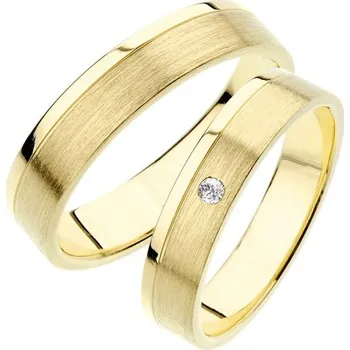 Prsten Snubní prsteny žluté zlato 585 zirkon 0.025 ct SP-242Z