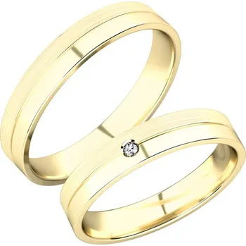 Prsten Snubní prsteny žluté zlato 585 zirkon 0.021 ct G/SI SP-288