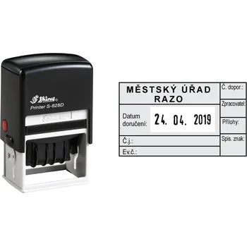 Razítko Datumové razítko Shiny S-828D Printer Line, vlastní text 56 x 33 mm